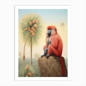 Baboon 2 Tropical Animal Portrait Art Print