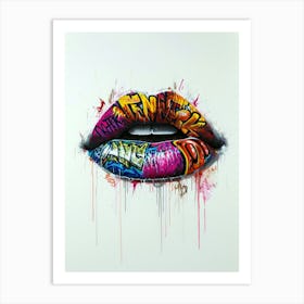 Graffiti Lips 1 Art Print