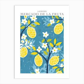Mercado De La Fruta Lemons Illustration 5 Poster Art Print