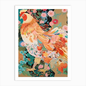 Maximalist Bird Painting Chicken 7 Art Print
