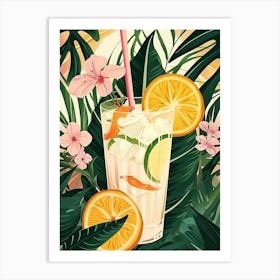 Art Deco Tropical Cocktail Art Print