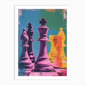 Abstract Polaroid Chess 1 Art Print