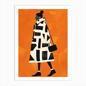 Woman In Black Coat 2 Art Print