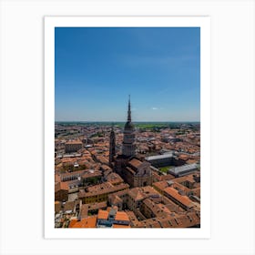 Church in Novara, Italy view from above Art Print