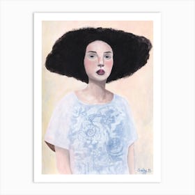 Woman With Special Hair Art Print