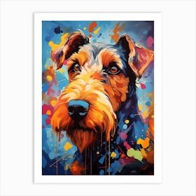 Airedale Terrier Pop Art Painting Art Print