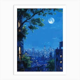 Cityscape At Night 2 Art Print