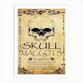 Skull Maggots, Halloween Poster Art Print