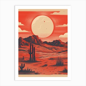 Red Desert Sun 3 Art Print