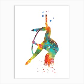 Aerial Hoop Lyra Aerial Ring Cerceau Cerceaux Watercolor 3 Art Print