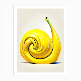 Full Body Snail Yellow 3 Pop Art Art Print