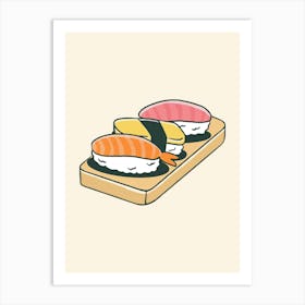 Sushi On A Board Art Print