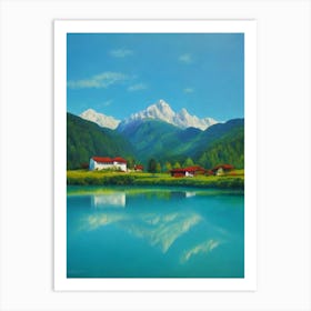 Triglav National Park Slovenia Blue Oil Painting 2  Art Print
