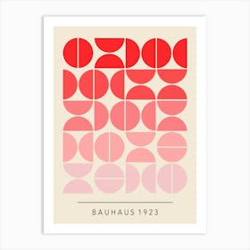 Gradient Red Bauhaus Art Print