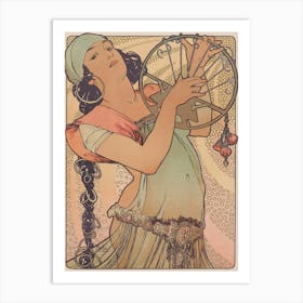 Woman With A Spinning Wheel Art Print