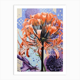 Surreal Florals Agapanthus 4 Flower Painting Art Print