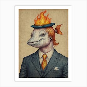 Flaming Fish Art Print