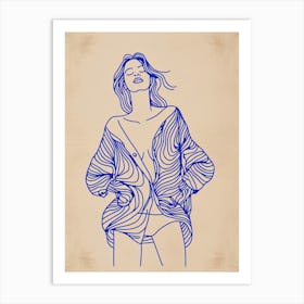 Sexy Woman Drawing Art Print