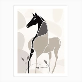 Horse Line Art Abstract 5 Art Print