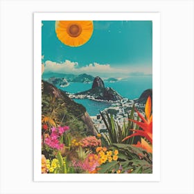 Rio De Janeiro   Floral Retro Collage Style 2 Art Print