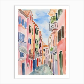 Venice, Italy Watercolour Streets 4 Art Print
