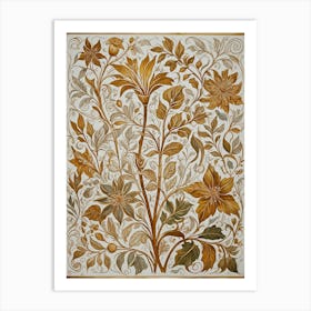 William Morris Inspired Floral Pattern no1 Art Print