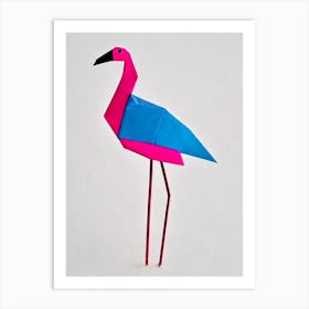 Flamingo Origami Bird Art Print