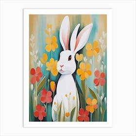 Bunny In Flowers Art Print