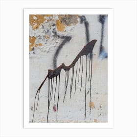 Dripping Paint on Wall Art Print
