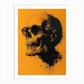 Skull Spectacle: A Frenzied Fusion of Deodato and Mahfood:Skull With Sunglasses 7 Art Print