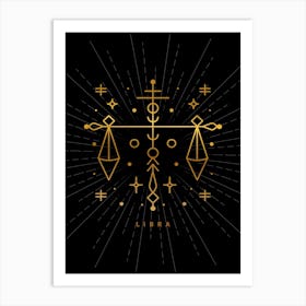 Libra — Zodiac geometric Art Print