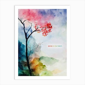 Tree Watercolor Painting Art Print