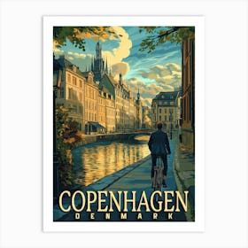 Copenhagen Vintage Travel Poster Art Print