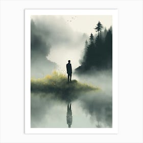 Man In The Mist 1 Art Print