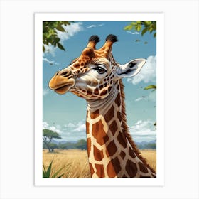 Giraffe Portrait Art Print