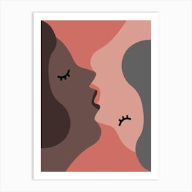 Two Women Kissing Art Print