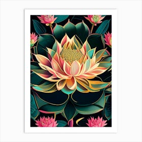 Lotus Flower Pattern Fauvism Matisse 4 Art Print