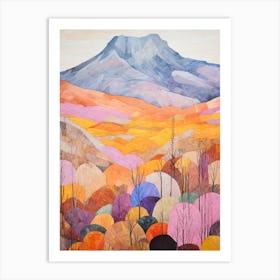 Mount Ararat Turkey 2 Colourful Mountain Illustration Art Print