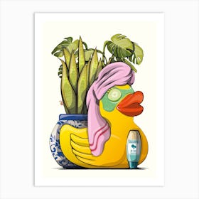 Rubber Duck In The Bathroom Art Print