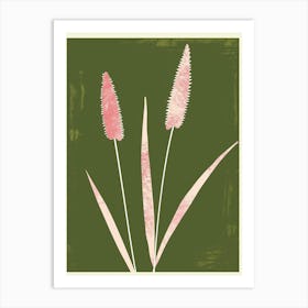 Pink & Green Fountain Grass 1 Art Print