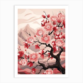 Cherry Blossom Illustration Wall Art 3 Art Print