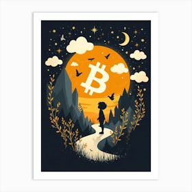 Bitcoin Moon Art Print