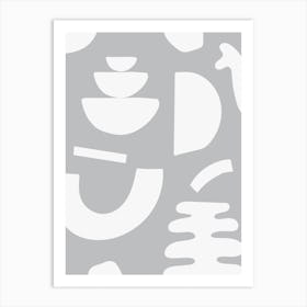 Abstract Shapes - Grey Art Print