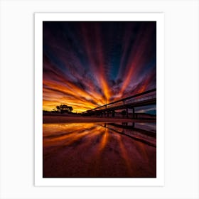 Sunset Reflection at the Pier Art Print