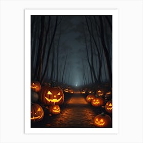 Witch With Pumpkins 7 Art Print