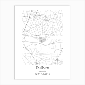 Dalfsen,Netherlands Minimalist Map Art Print