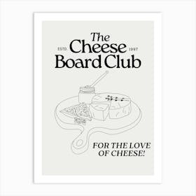 The Cheese Board Club | Vintage Retro Kitchen 1 Art Print