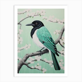 Ohara Koson Inspired Bird Painting Magpie 3 Art Print