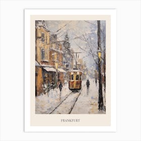 Vintage Winter Painting Poster Frankfurt Germany 2 Art Print