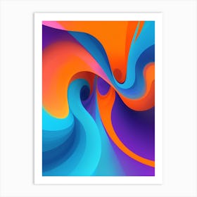 Abstract Colorful Waves Vertical Composition 19 Art Print